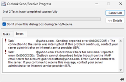 Classic Outlook sync errors (Microsoft)