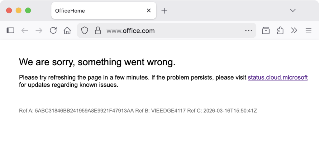 Office.com down (GeekFeed)