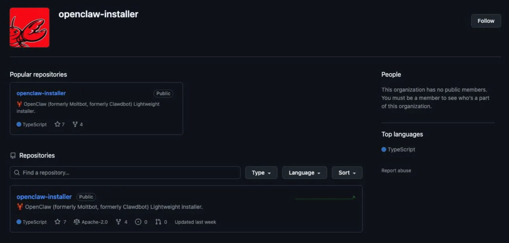 Example of a malicious GitHub repository