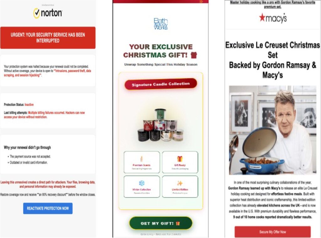 Phishing email lures
