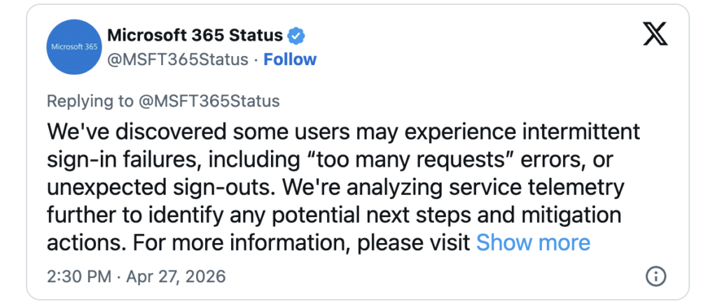 Outlook.com sign-in outage