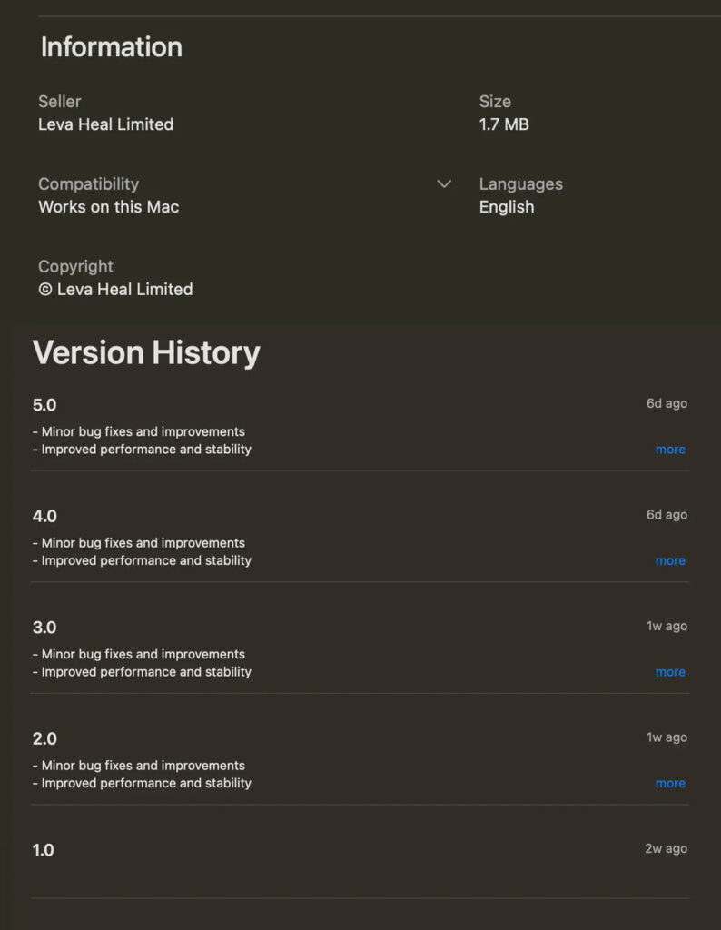 Details of the fake Ledger app