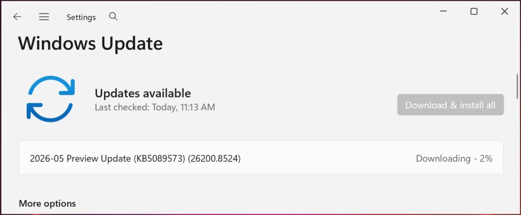 KB5089573 preview update