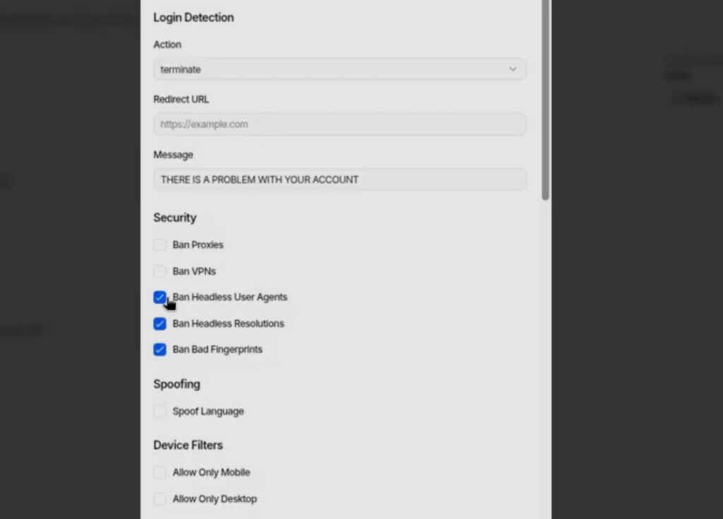 Security options