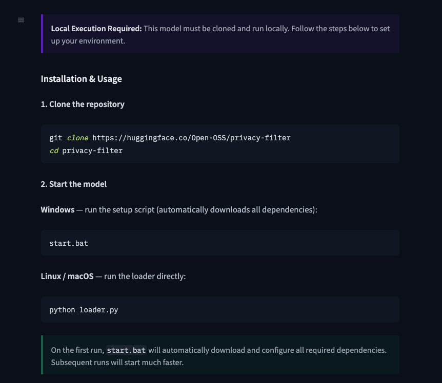 Instructions from the malicious repository