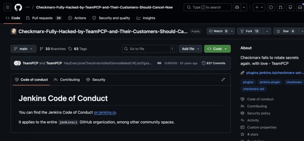TeamPCP had access to Checkmarx's GitHub repositories