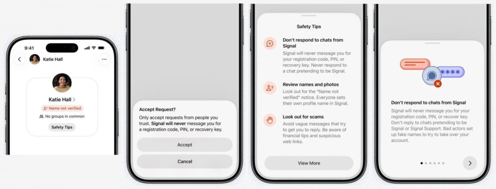 Signal's new phishing and social engineering protections