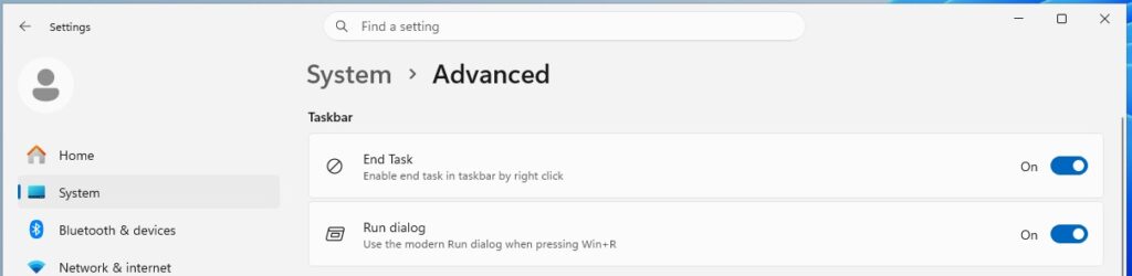 Enable or disable modern Run dialog