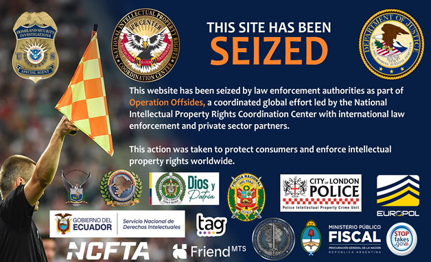Banner displayed on seized sites (U.S. Justice Department)