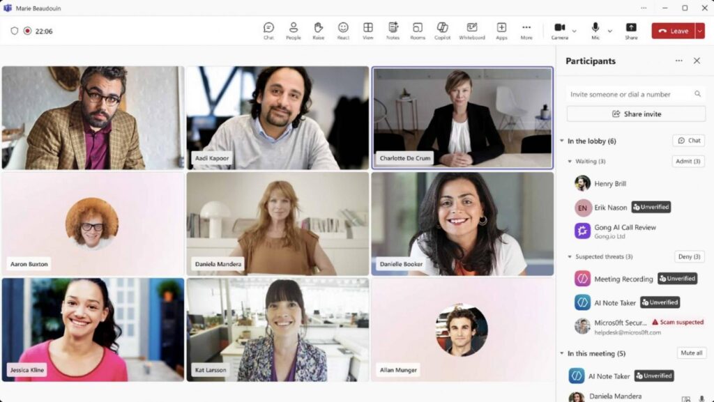 Teams meeting suspected threats (Microsoft)