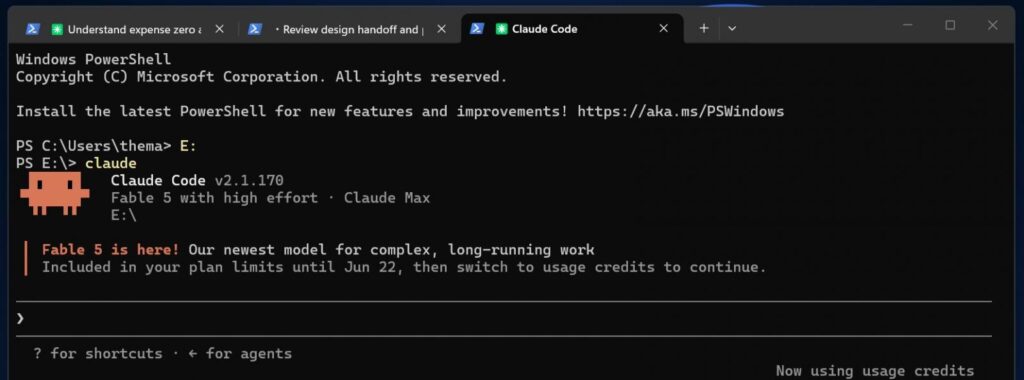 Claude Code now shows Fable 5 model