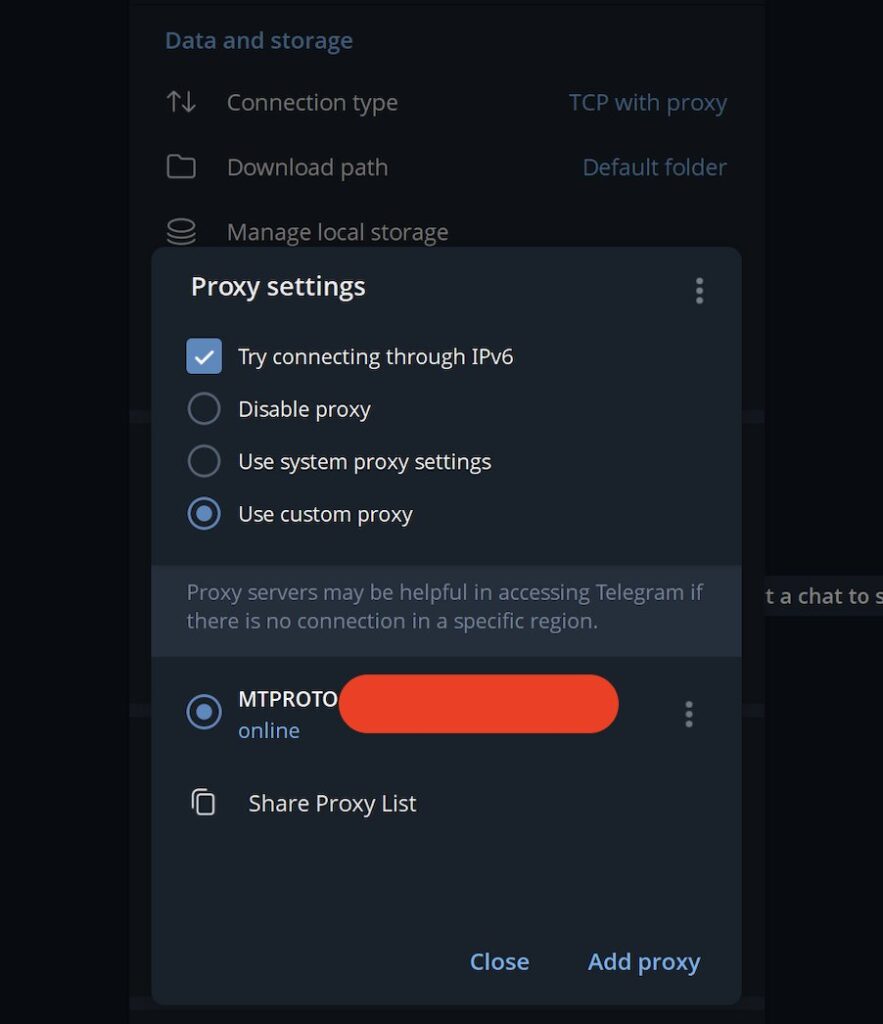 telegram proxy set up step 3