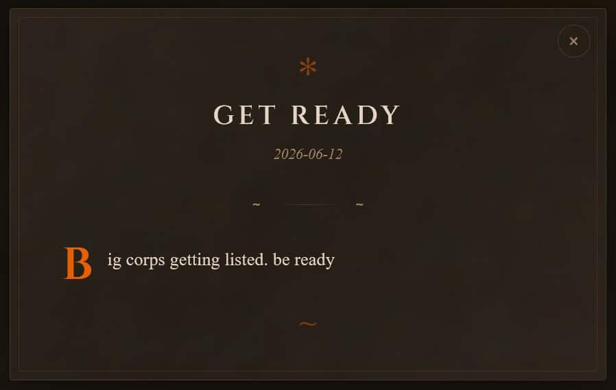 Message on the Icarus data leak site
