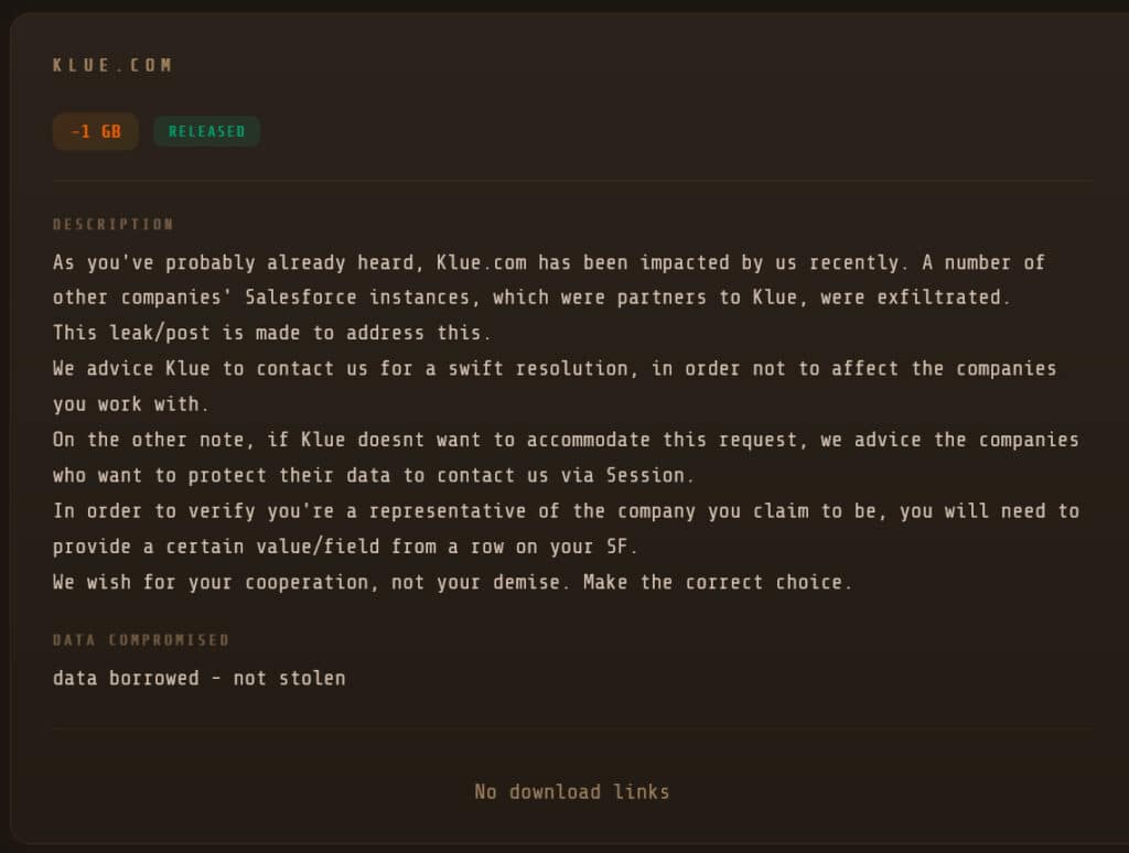 Icarus claiming responsibility for the Klue breach