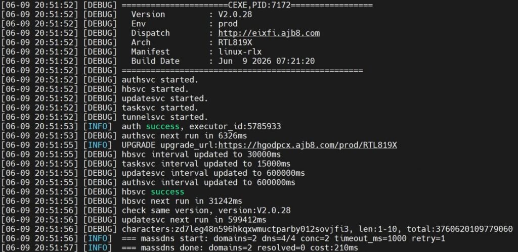 Infected router establishing C2 communication