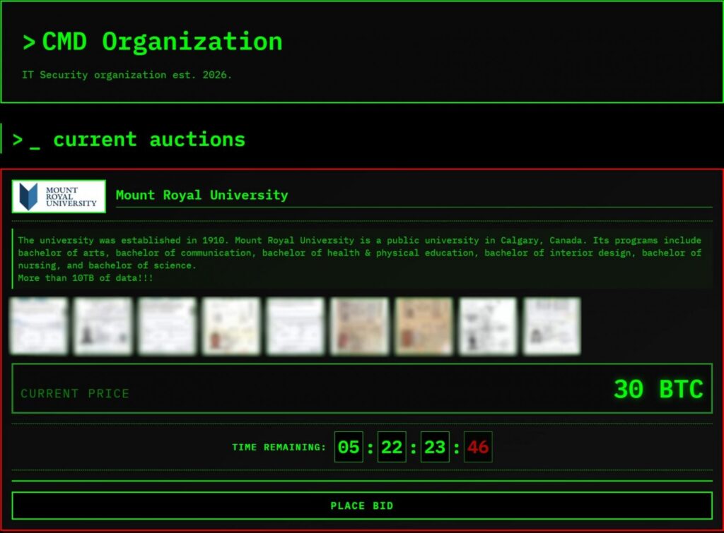 CMD Organization extortion site