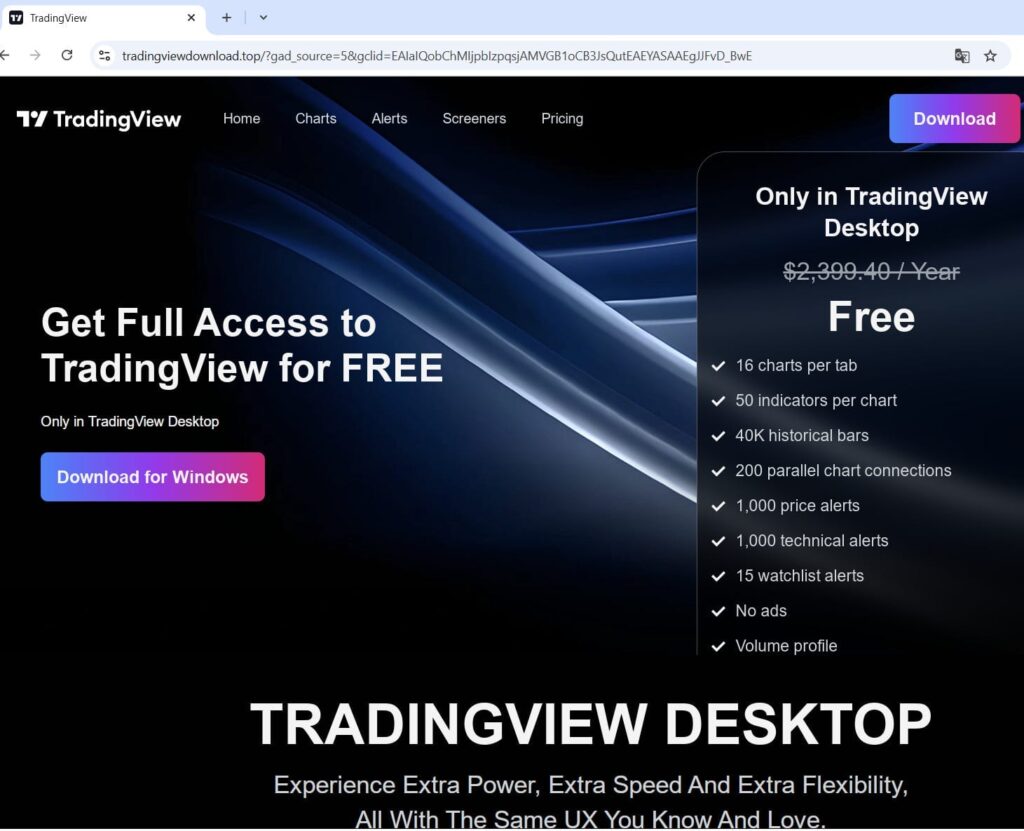 Fake TradingView site