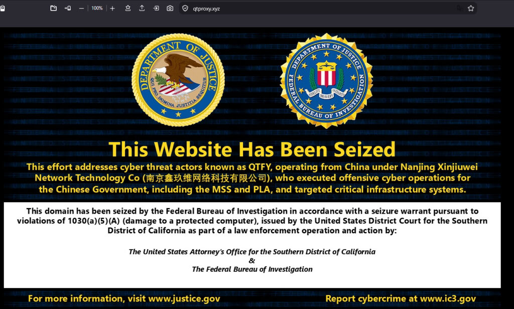 QTFY domain seized by the FBI