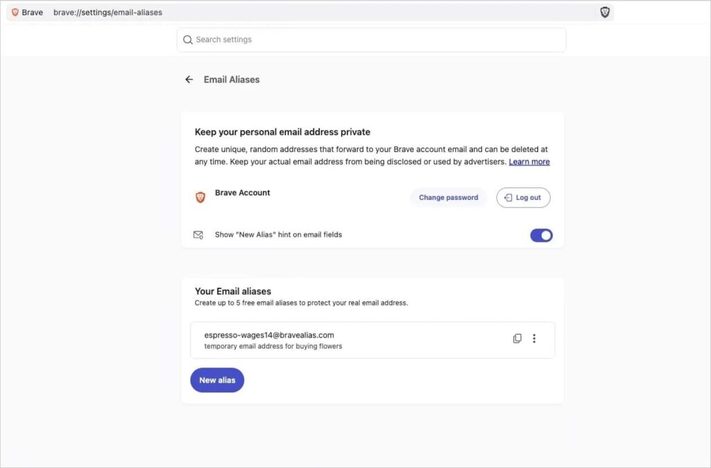 Managing email address aliases