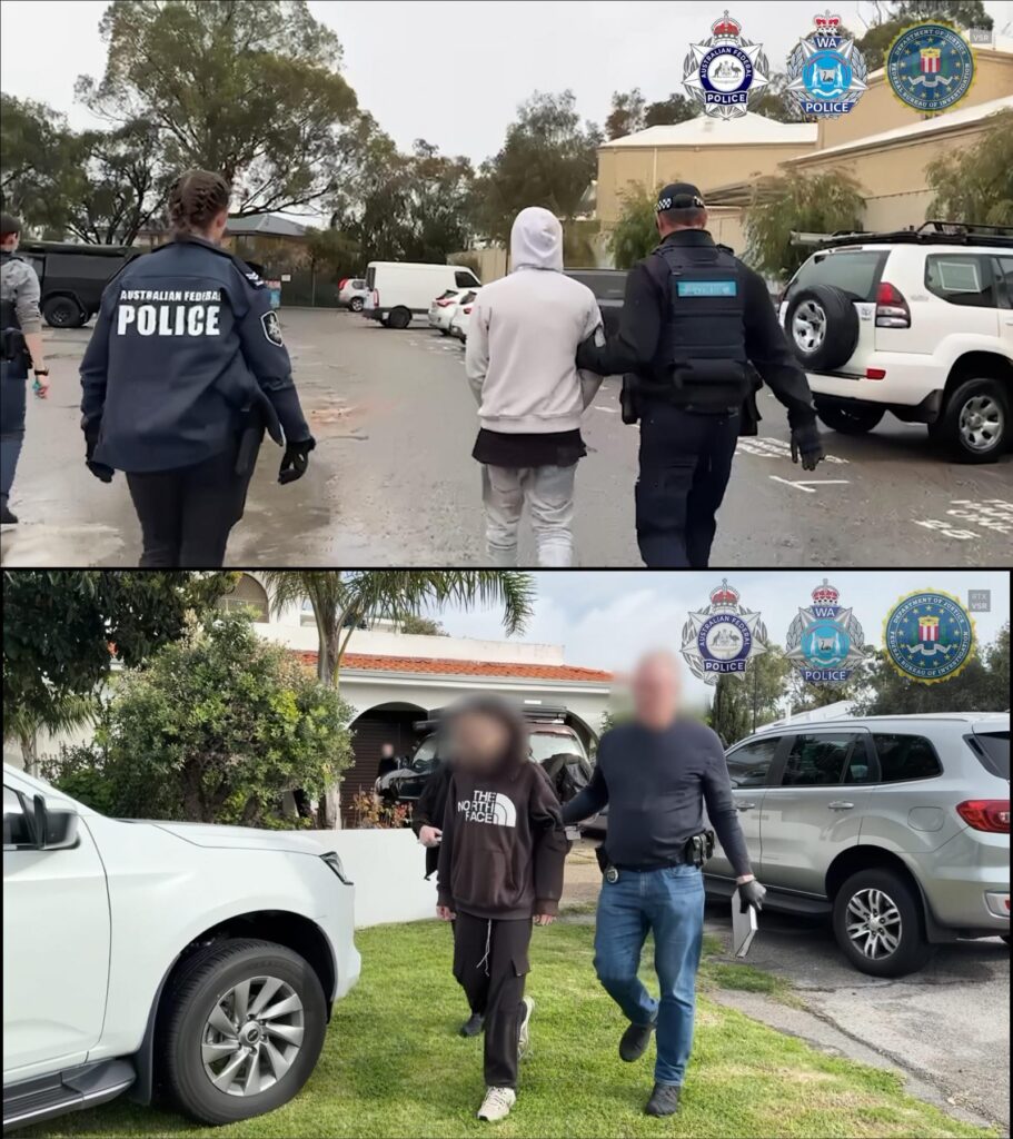 Photographs of the two arrests