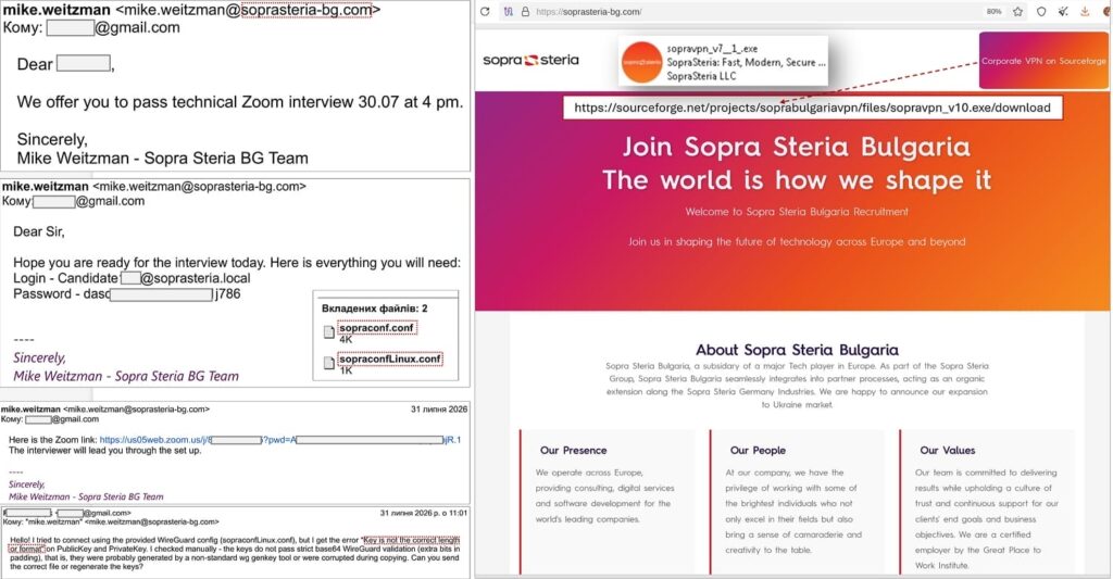 Malicious emails and VPN download link