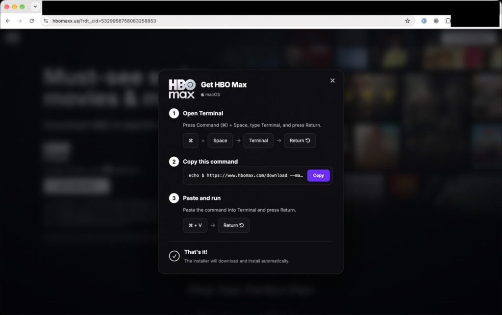 HBO Max ClickFix
